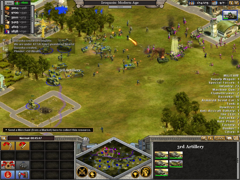 Rise of Nations, modern unit counters